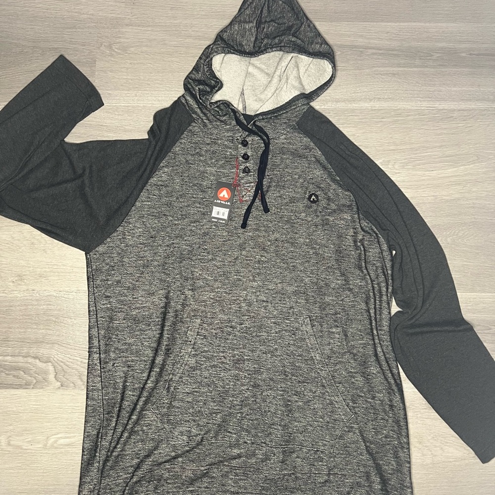 Airwalk Charcoal and Black Hooded Sweatshirt